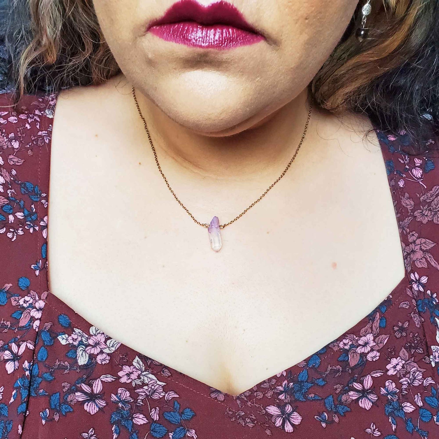 Angel Aura Amethyst Necklace – Spiritual Radiance & Sacred Geometry