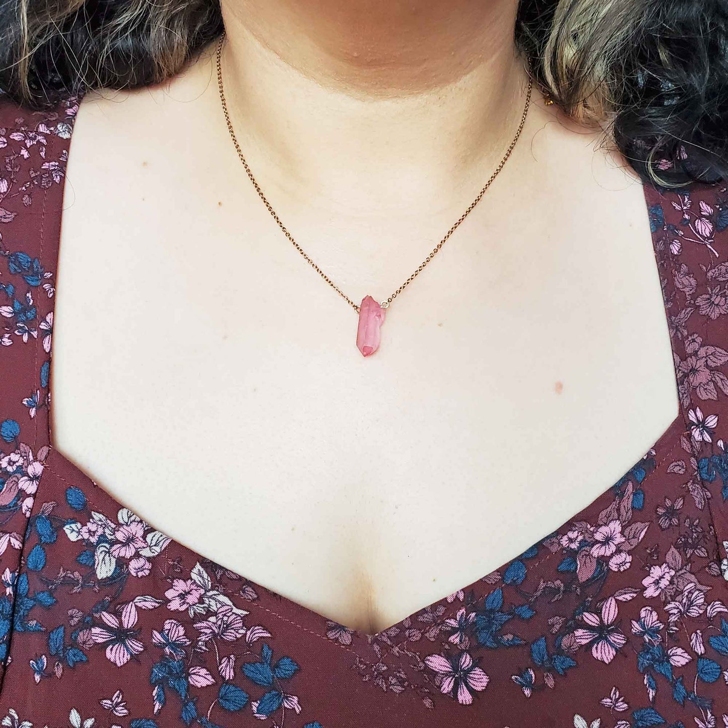 Angel Aura Rose Quartz Necklace – Celestial Love & Inner Radiance