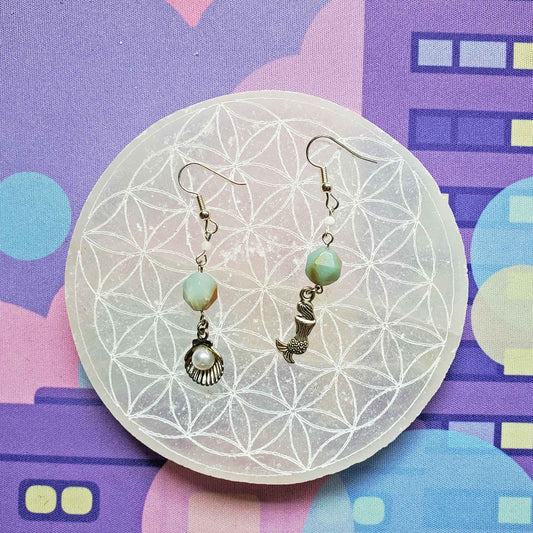 Amazonite & Moonstone Ocean Spell Earrings – Calm, Flow & Lunar Whisper