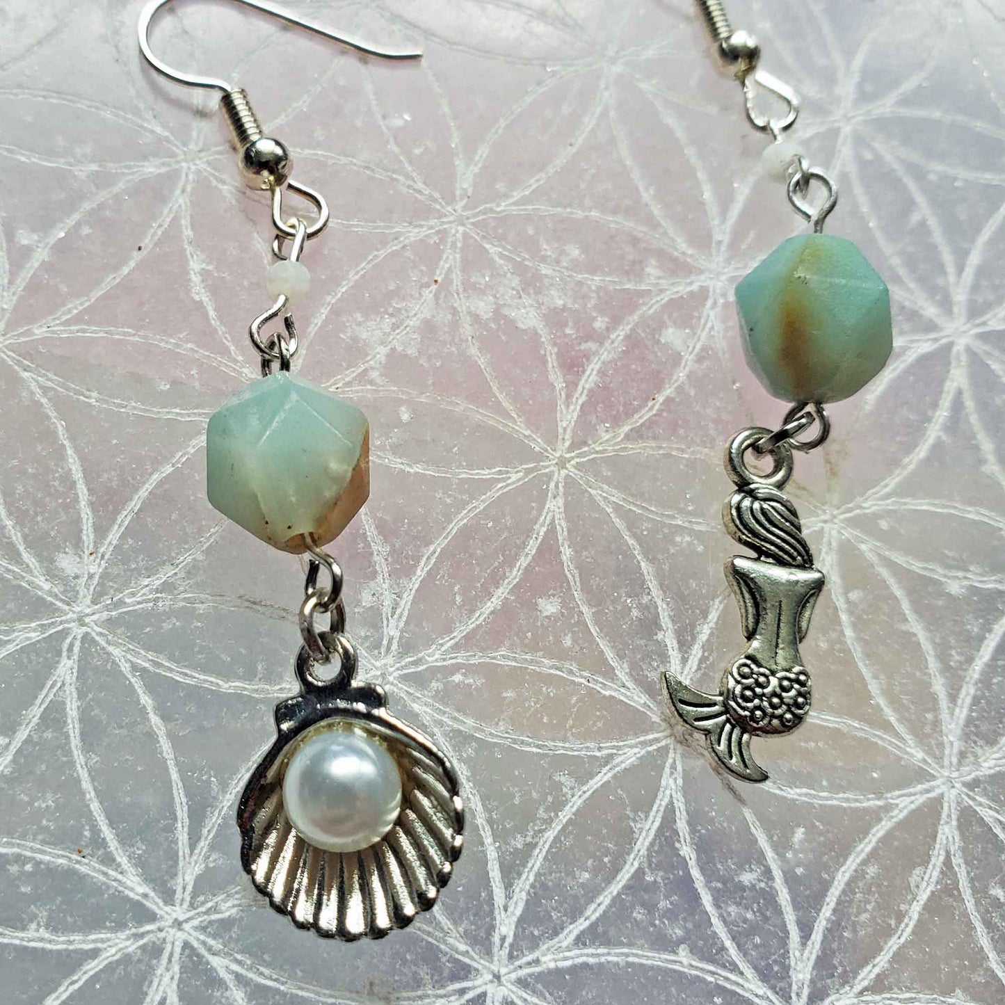 Amazonite & Moonstone Ocean Spell Earrings – Calm, Flow & Lunar Whisper