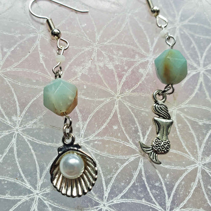 Amazonite & Moonstone Ocean Spell Earrings – Calm, Flow & Lunar Whisper
