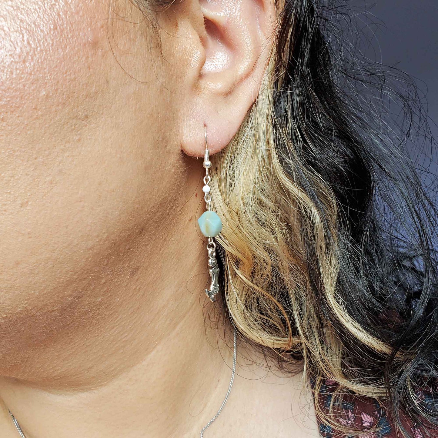 Amazonite & Moonstone Ocean Spell Earrings – Calm, Flow & Lunar Whisper