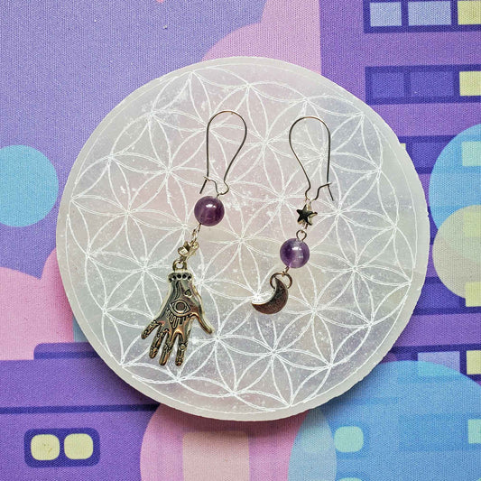 Amethyst Night Court Earrings – Inspired by Rhysand, Power & Protection