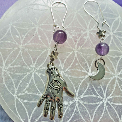 Amethyst Night Court Earrings – Inspired by Rhysand, Power & Protection