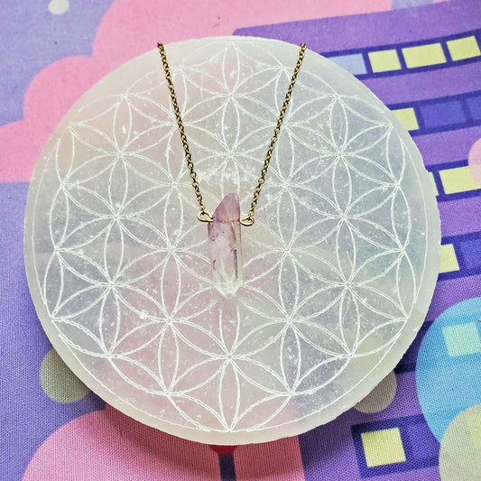 Angel Aura Amethyst Necklace – Spiritual Radiance & Sacred Geometry