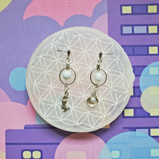 Aquamarine Mermaid Earrings – Calming Waters, Feminine Power, Ocean Blessings