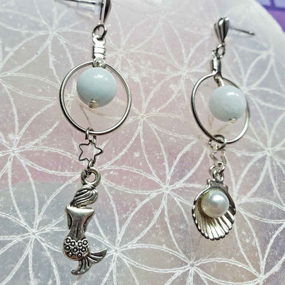 Aquamarine Mermaid Earrings – Calming Waters, Feminine Power, Ocean Blessings