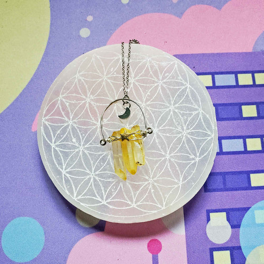 Citrine Point Necklace – Abundance, Joy & Moon-Blessed Confidence