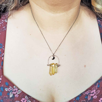 Citrine Point Necklace – Abundance, Joy & Moon-Blessed Confidence