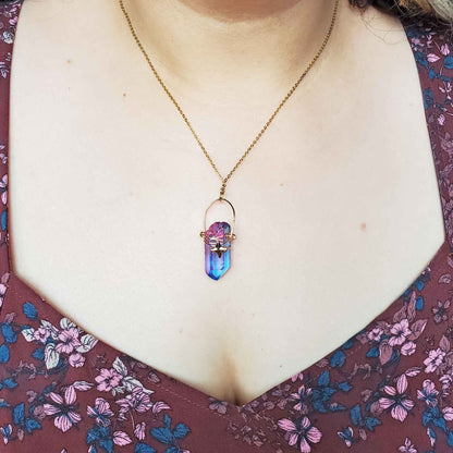 Cotton Candy Quartz Star Necklace – Soft Power, Heart Vision & Pastel Light