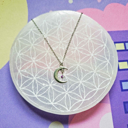 Fluorite Crescent Necklace – Focus, Flow & Third Eye Light