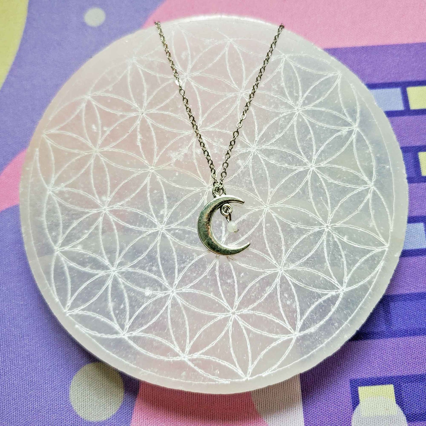 Moonstone Crescent Necklace – Lunar Grace & Intuitive Flow