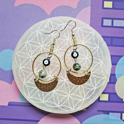 K2 Stone Spiral Earrings – Higher Vision, Earth Wisdom, Divine Balance