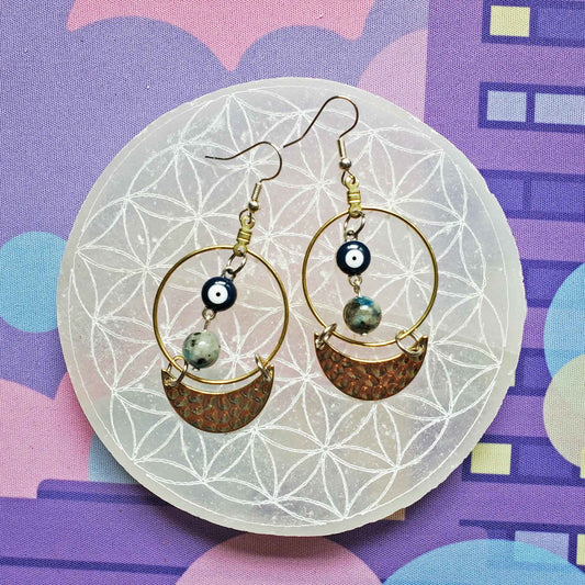 K2 Stone Spiral Earrings – Higher Vision, Earth Wisdom, Divine Balance