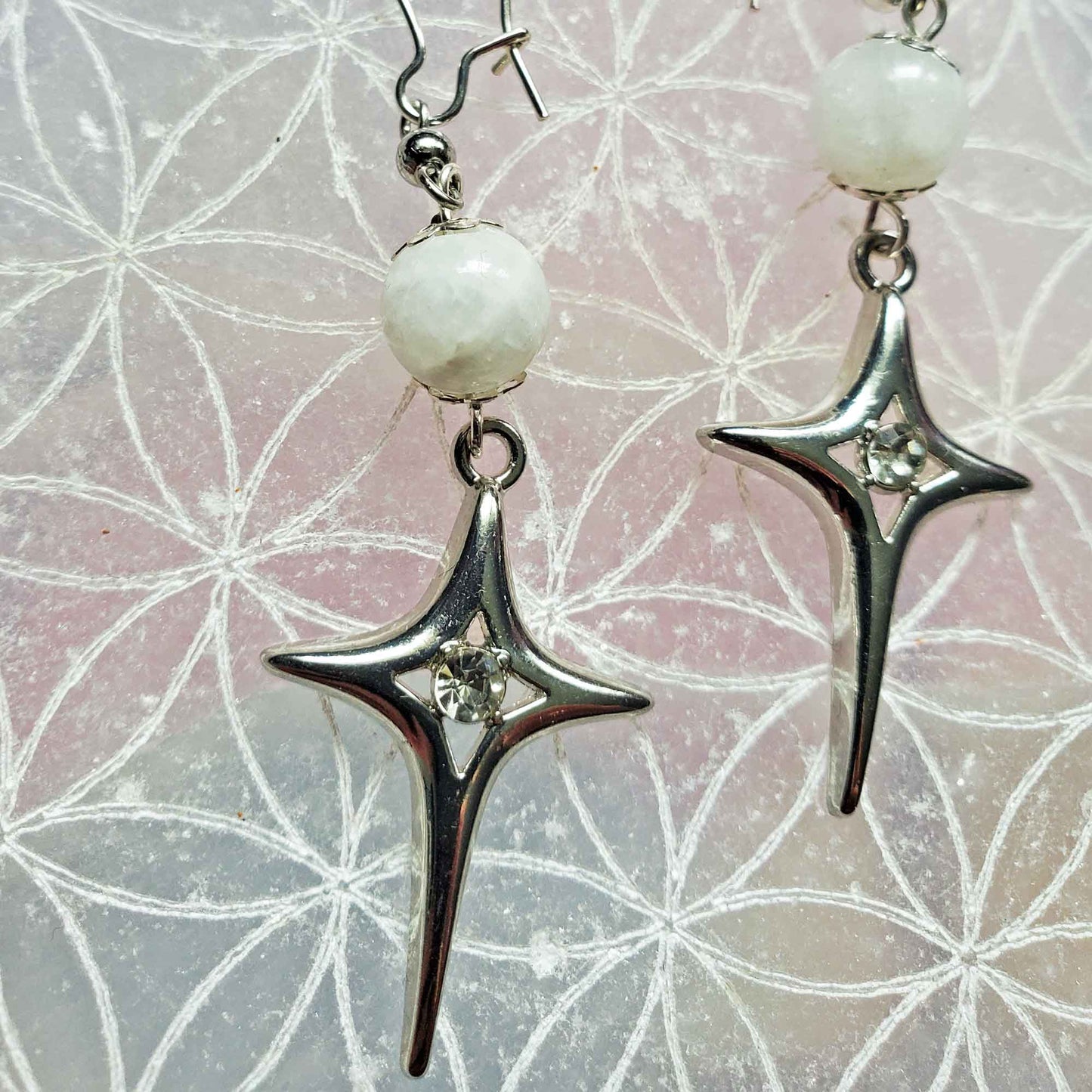 Moonstone Star Earrings – Divine Feminine, Intuition & Cosmic Light