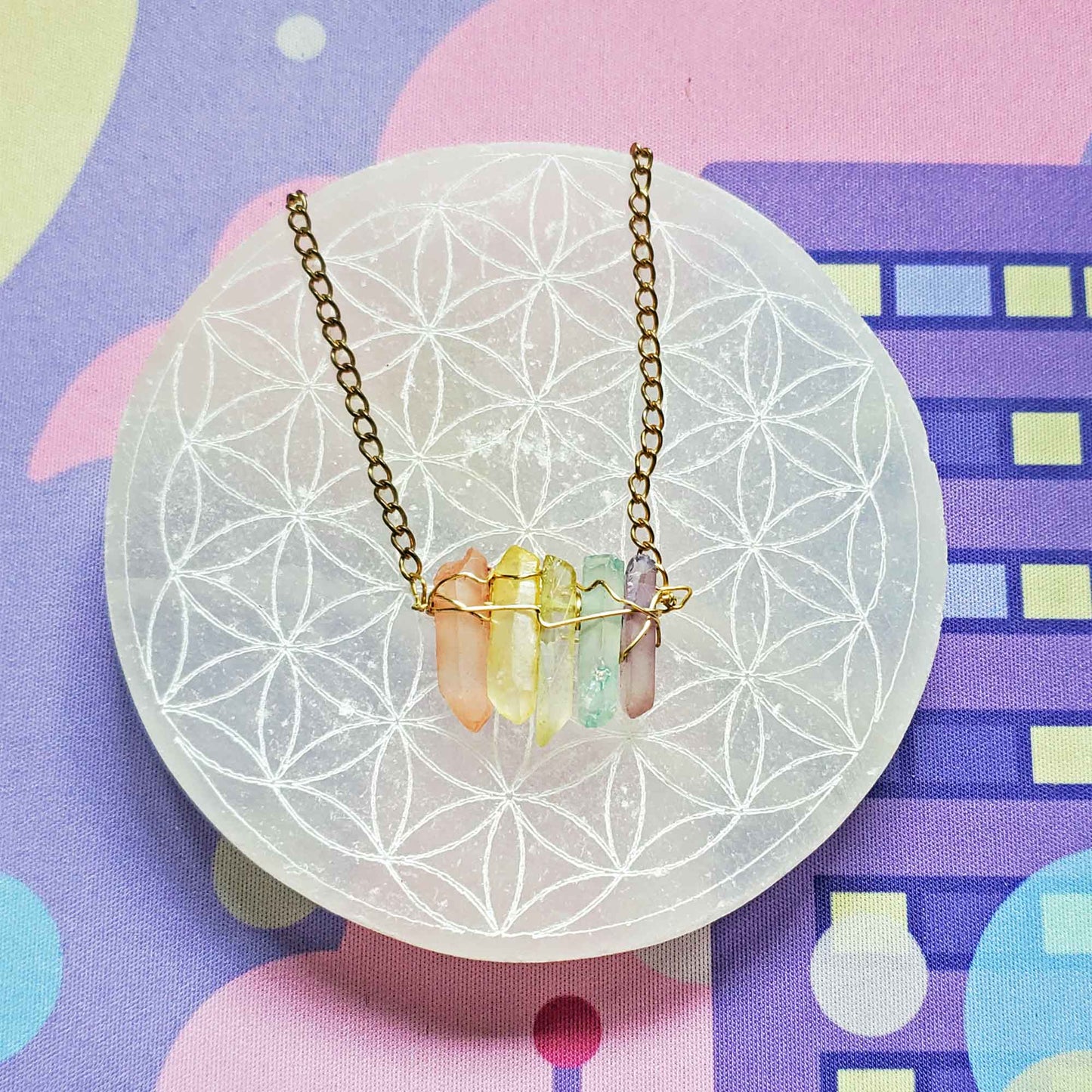 Rainbow Chakra Crystal Necklace – Alignment, Radiance & Energy Flow