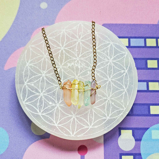 Rainbow Chakra Crystal Necklace – Alignment, Radiance & Energy Flow