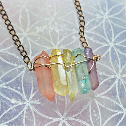 Rainbow Chakra Crystal Necklace – Alignment, Radiance & Energy Flow