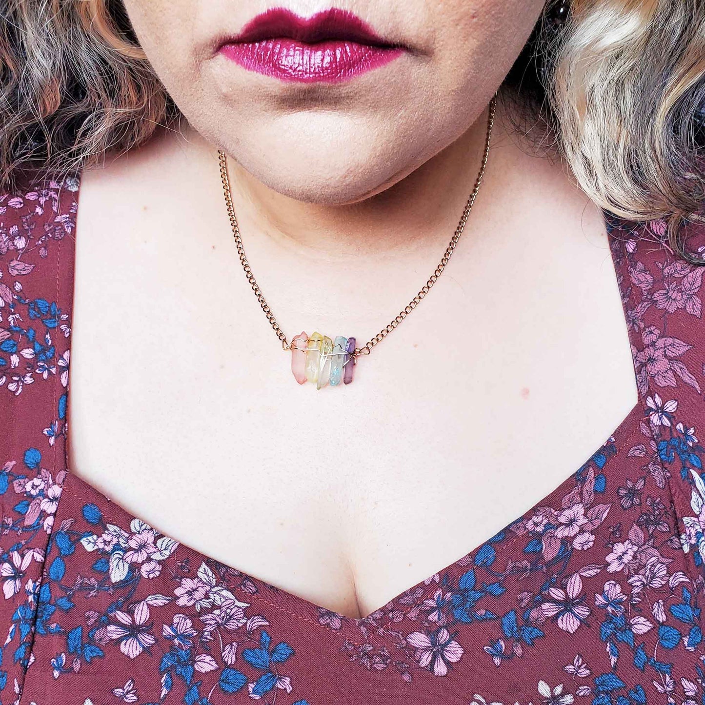 Rainbow Chakra Crystal Necklace – Alignment, Radiance & Energy Flow