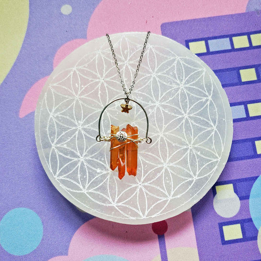 Tangerine Quartz Alignment Necklace – Creativity, Joy & Inner Healing
