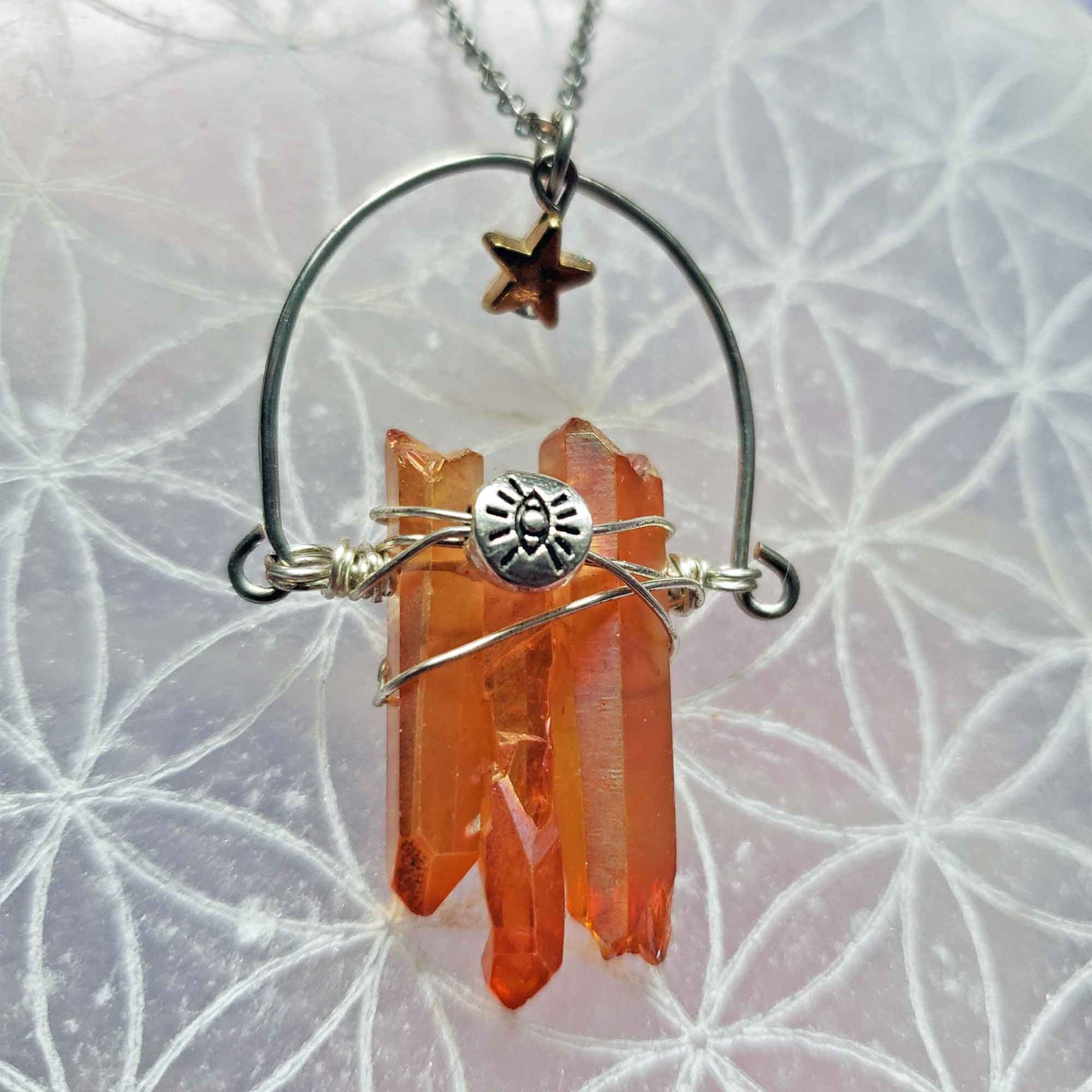 Tangerine Quartz Alignment Necklace – Creativity, Joy & Inner Healing