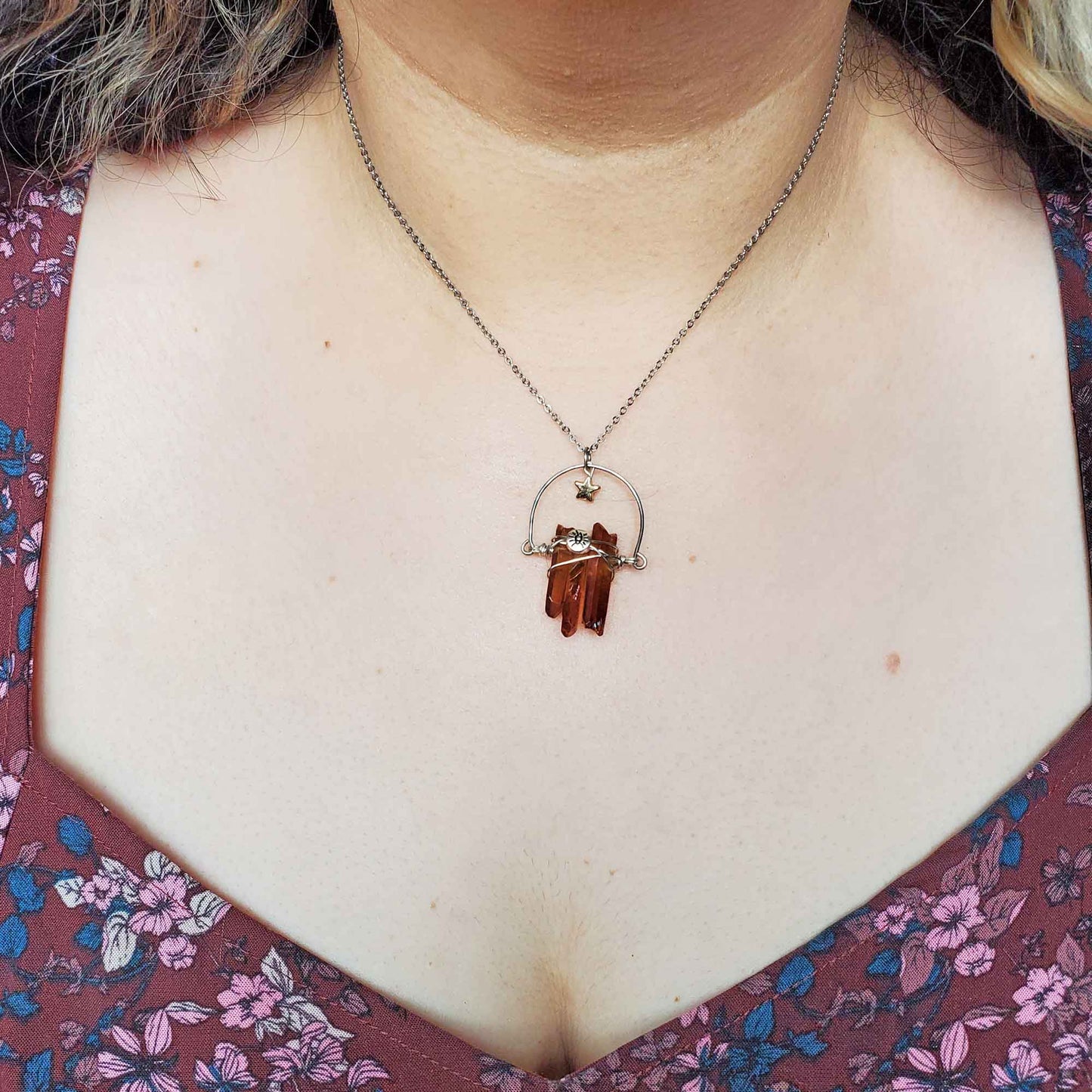 Tangerine Quartz Alignment Necklace – Creativity, Joy & Inner Healing